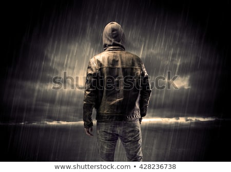 Stock photo: Dangerous Unrecognizable Faceless Criminal Standing In Front Of