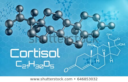 Foto stock: Three Dimensional Molecular Model Of Cortisol - 3d Render