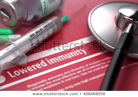 Zdjęcia stock: Lowered Immunity Medical Concept On Red Background