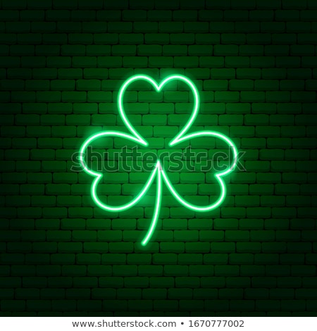 Foto stock: St Patrick 17 March Neon Signs