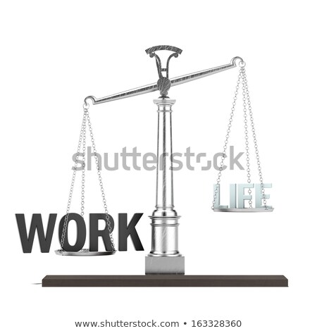 Stok fotoğraf: Silver Scales With Life And Work Words