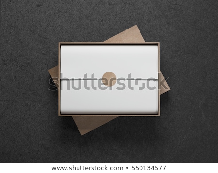 Foto stock: Box With Wrapping Paper And Sticker 3d Rendering