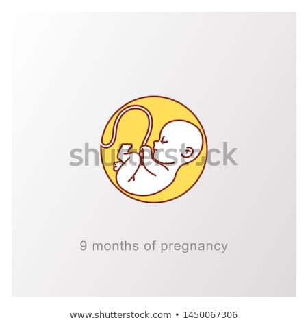 Foto stock: Newborn Baby With Umbilical Cord Isolated Embryo Vector Illustr