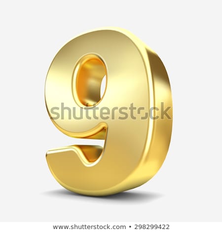 Zdjęcia stock: Golden Number 9 Nine 3d