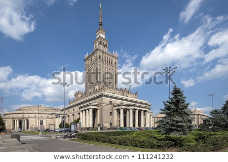 Stok fotoğraf: One Of The Highest Building Of Europe - Palace Of Culture And Science In Warsaw Poland