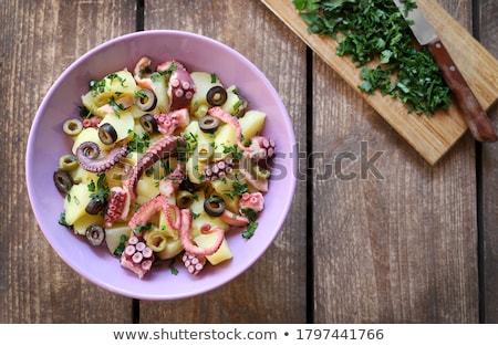 Сток-фото: Salad With An Octopus On Plate