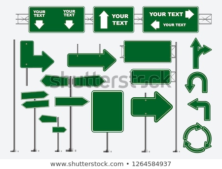 Stock fotó: Green Easy Way Road Sign