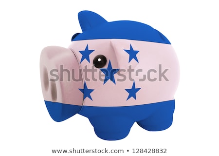 Piggy Rich Bank And National Flag Of Honduras [[stock_photo]] © vepar5