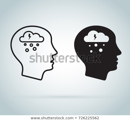 Foto stock: Mental Health Icons - Depression Addiction Loneliness Concept