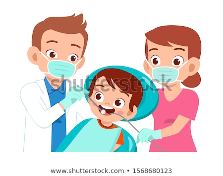 Foto stock: Young Boy In A Dental Surgery