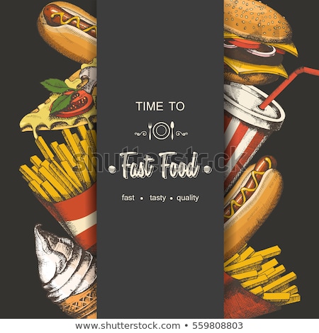 Stock photo: Banner Set Of Vintage Fast Food Backgrounds