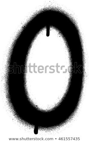Stock photo: Sprayed O Font Graffiti With Leak In Black Over White