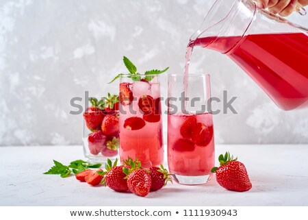 Stock photo: Glasses Of Strawberry Juice