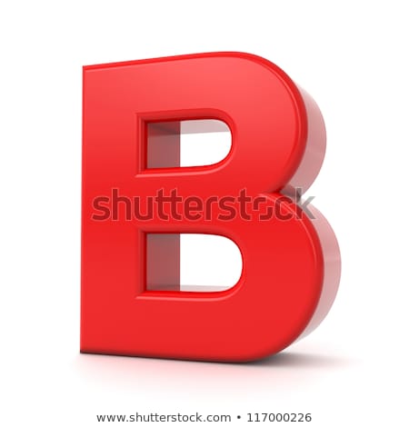 Foto stock: Red Glossy Font Letter B 3d