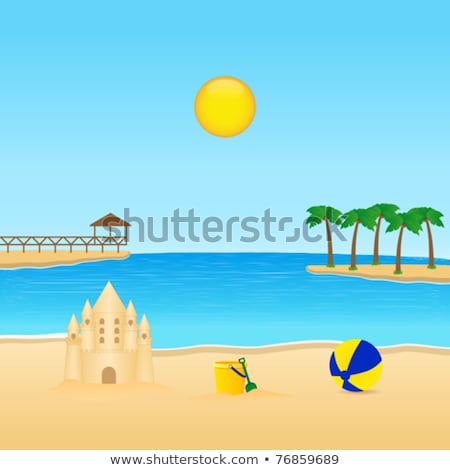 Ocean Scene With Sandcastle On Island Foto stock © simo988