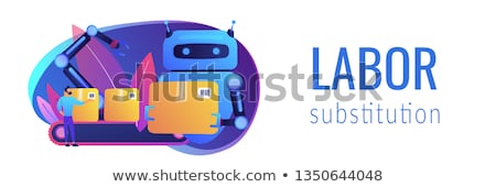 Сток-фото: Labor Substitution Concept Banner Header