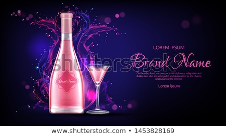 Foto stock: Vector Blue Rose Glass Flask