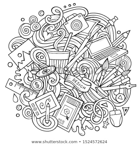 Stock photo: Cartoon Doodles Design Card Graphics With Lots Of Objects Illustration