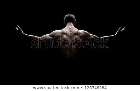 Stockfoto: Muscular Man Exercising Triceps