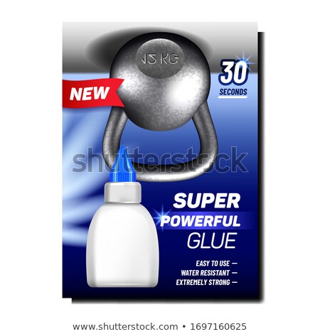 Foto stock: Super Powerful Glue Advertising Banner Vector