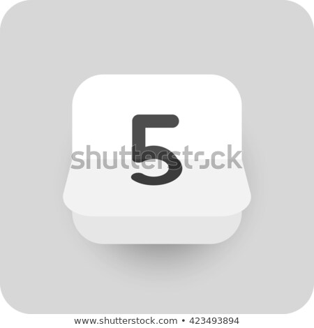 Stock photo: Simple Black Calendar Icon With 5 August Date Isolated On White