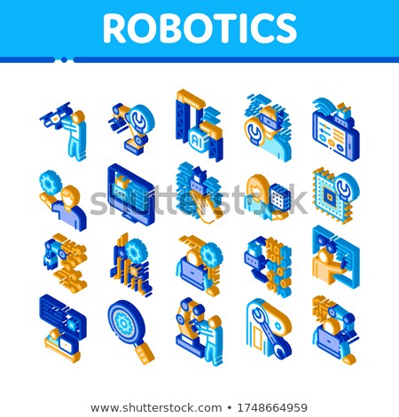 Robotics Master Isometric Icons Set Vector Foto stock © pikepicture