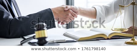 Handshake After Cooperation Between Attorneys Lawyer And Clients Сток-фото © Freedomz