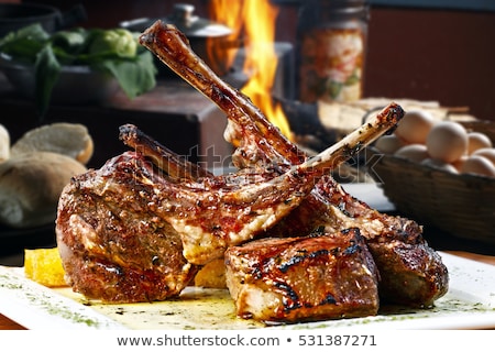 Foto stock: Grilled Lamb Chop With Vegetable