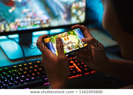 Foto stock: Portrait Of A Teenager With A Keyboard