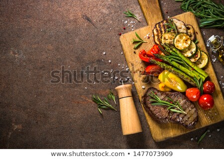 Сток-фото: Beef Steak With Grilled Vegetables