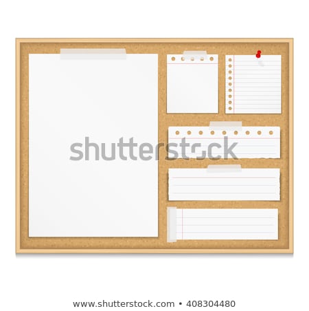 Foto stock: Blank Postit Notes On Cork Notice Board