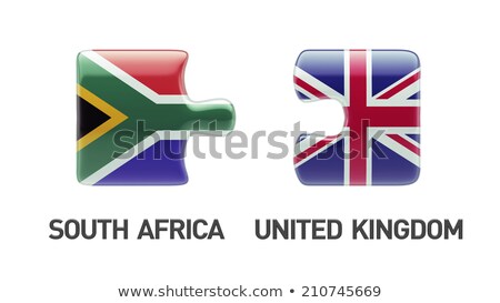 Foto stock: South Africa And England Flags In Puzzle