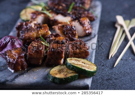 Сток-фото: Marinated Slices Of Pork Belly