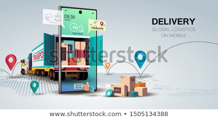 Stock photo: Package Tracking Icon Flat Design