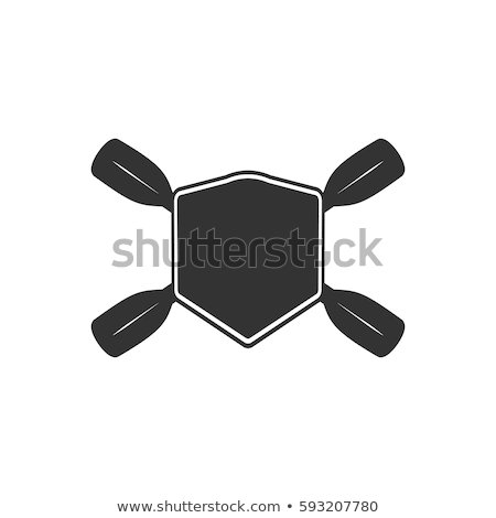 Сток-фото: Rowing Blank Badge Template For Creating Custom Kayaking And Paddling Logo Vector Illustration
