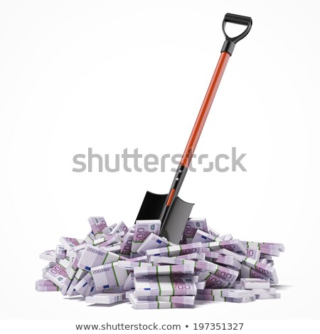 Foto stock: Shovel Up Euro Bills