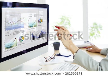 Stok fotoğraf: Businesswoman Works With Computer Mouse