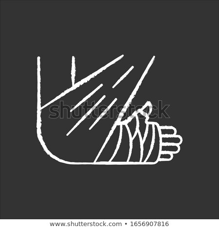 Foto d'archivio: A Hand With A Wound Hand Drawn Outline Doodle Icon