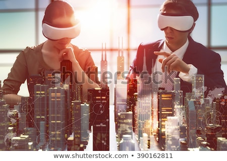 Stockfoto: Businessman With Virtual Reality Goggles
