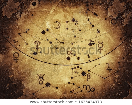 Foto stock: Fragment Of Astronomical Celestial Atlas Stars Planets Heavens Antique Version