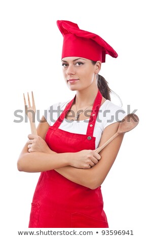 Girl Dressed As A Cook Zdjęcia stock © grafvision