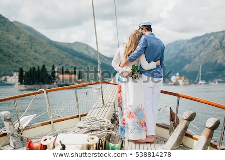 Foto stock: Happy Woman On Sailboat