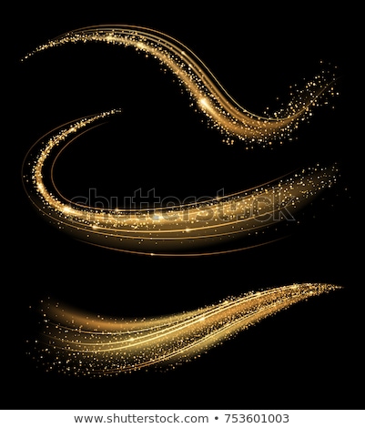 Foto stock: Swirl Style Golden Transparent Light Effect Vector Background