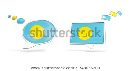 Stock fotó: Two Chat Icons With Flag Of Palau