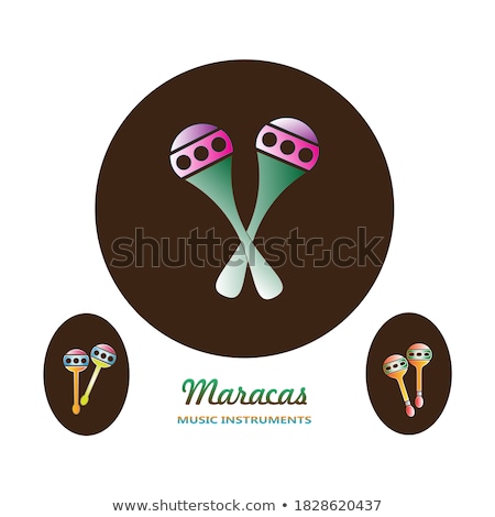 Stockfoto: Maracas Musical Instrument Beanbag Flat Design Vector