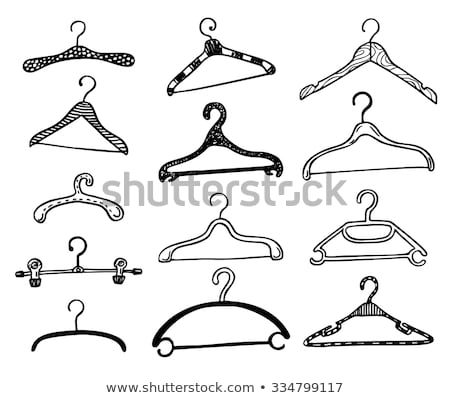 Foto stock: Clothes Hanger Hand Drawn Outline Doodle Icon