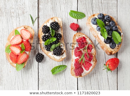 Stok fotoğraf: Brushetta Or Traditional Spanish Tapas With Various Berries