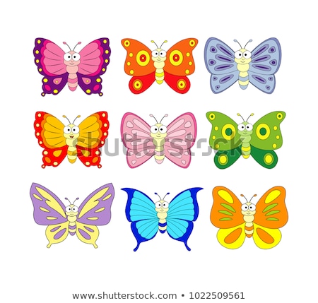 Imagine de stoc: Cheerful Bright Colorful Cartoon Butterflies Background