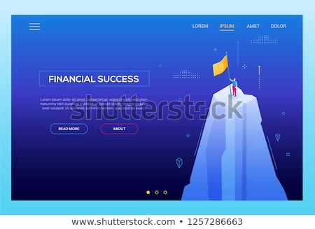 Stock fotó: Businessman Standing With Mountain Graphic