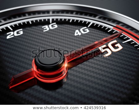 Сток-фото: 5g Network On Speedometer 3d Illustration